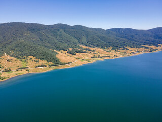 Aerial Summer view of Dospat Reservoir, Bulgaria