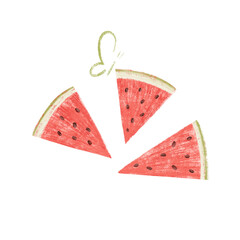 Illustration of a watermelon wedges - 632336970