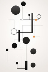 Abstract art consisting of geometric shapes in black and white
