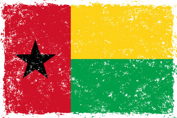 Guinea Bissau flag grunge distressed style
