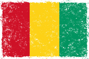 Guinea flag grunge distressed style