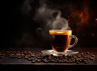 Deurstickers Koffie Hot fresh coffee