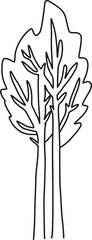 Doodle simple tree, Line art coloring page design element