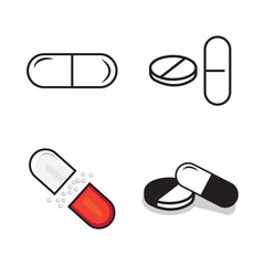 drug capsule icon logo vector design template