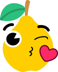 Quince Face Wink Kiss