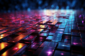 Obraz premium Cyberpac background, lines, abstract, magenta and cyan colors. AI generative