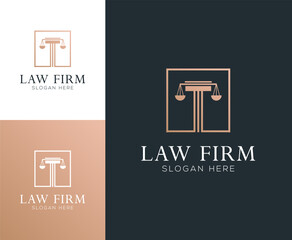 Initial letter T Pillar Column law firm logo design