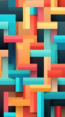 A bunch of different colored blocks on a black background. Digital image.
