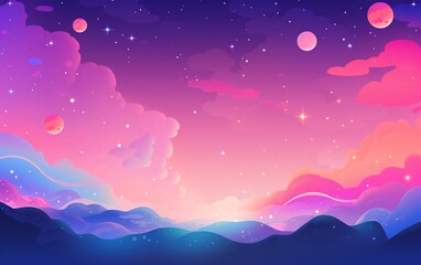 Obraz premium Galactic Splendor Space in Illustrated Beauty Beyond the Horizon Artistic Renderings of Space