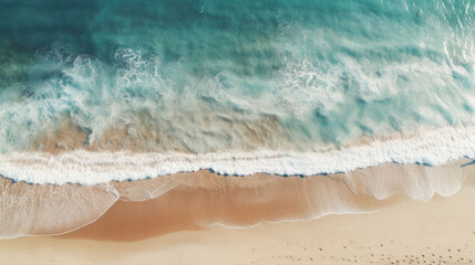 Fototapeta na wymiar Aerial drone shot of a beautiful beach