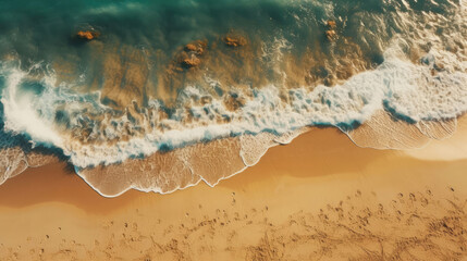 Aerial drone shot of a beautiful beach
