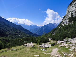 Fototapeta na wymiar Beautiful views near Vrsic mountain pass, Julian Alps, Slovenia