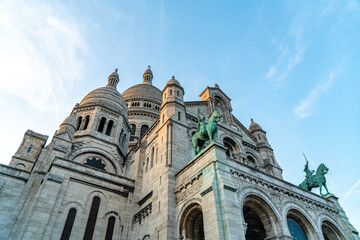 Looking up at the Basilica of the Sacred Heart of Paris