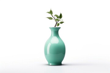 blue vase isolated on white background.