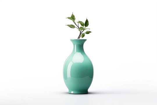 blue vase isolated on white background.