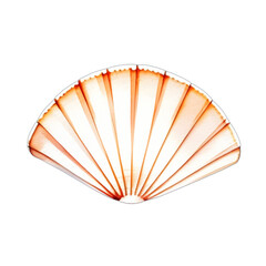 delicate shell watercolor illustration isolated on transparent png or white background, generative ai, watercolor shell illustration for design
