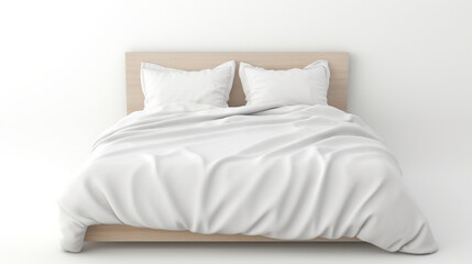 White Bed With White Pillows Cover and White Bed Sheet