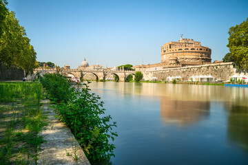 Saint Angel Castle near Tiber river in Rome