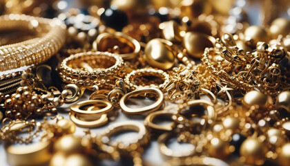 Gold jewelry pile 