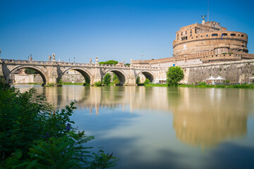 Fototapeta na wymiar Saint Angel Castle near Tiber river in Rome
