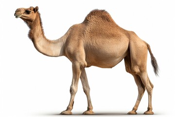 Camel isolated on white background.