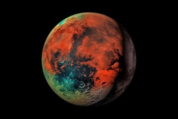 Cosmological setting and rocky planet surface in space. It's just Mars. Generative AI