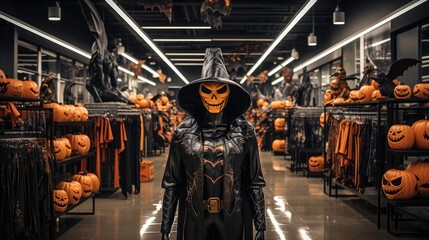 Fototapeta na wymiar Halloween clothing store.