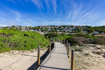 Fototapeta na wymiar View of beautiful Son Bou Beach in Menorca (Spain)