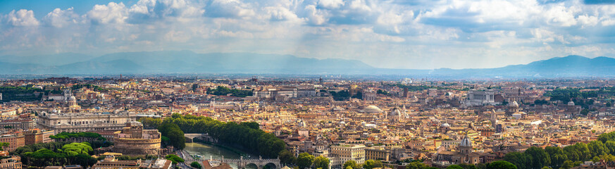 Fototapeta na wymiar Rome aerial cityscape panorama. Italy