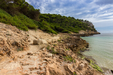 Fototapeta na wymiar Trebalúger beach in Menorca (Spain)