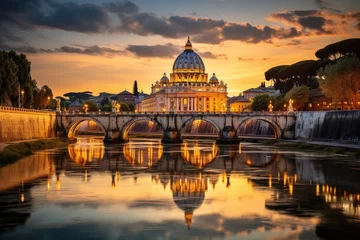 Stickers pour porte Vieil immeuble Vatican City in Rome Italy travel destination picture