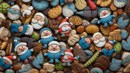 Fototapeta na wymiar Gingerbread Cookies, Christmas Various Gingerbread Cookies. Christmas Gingerbread Cookie Isolated. Merry Christmas, New Year Celebration.