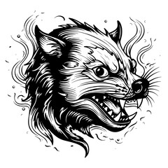 Obraz premium Wolverine Raccoon Bear Tasmanian Devil Marten Otter Beaver Ermine Sable Column