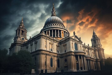 Fototapeta na wymiar St Pauls Cathedral in London England travel destination picture