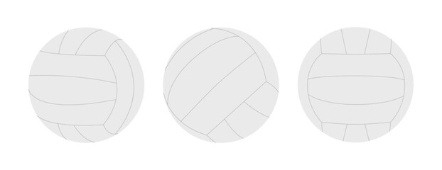 A set of ball illustrations used in 'Volleyball', a representative American sport. Volleyball is a ball sport in which two teams aim to hit the ball over a net and drop it into the opponent's court.