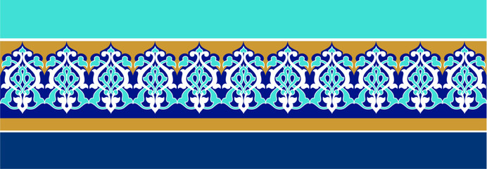 Oriental border ornaments, vector seamless