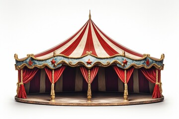 Circus tent is isolated on white background.