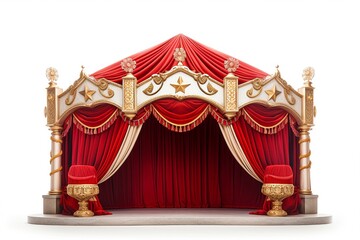 Fototapeta premium Circus tent is isolated on white background.