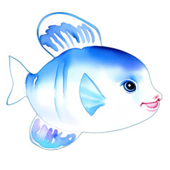 fish, watercolor ocean theme, generative ai