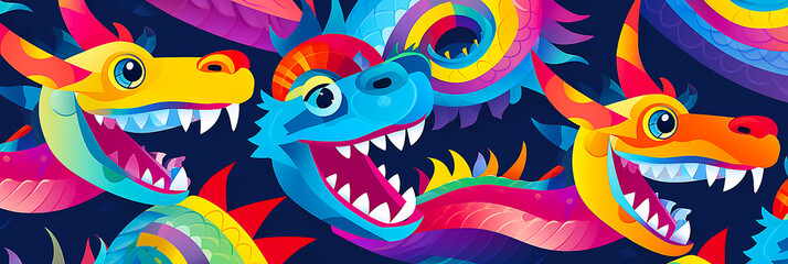 Cute Colorful Chinese Dragon Image