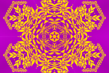 Beautiful classic design colourful  background with flower leaf line art pattern of indonesian culture traditional batik