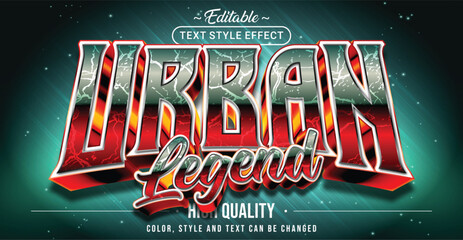 Editable text style effect - Urban Legend text style theme.