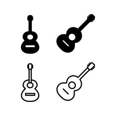 Naklejka premium Guitar icon vector. musical instrument sign