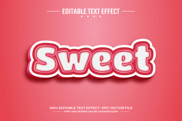 Sweet 3D editable text effect template