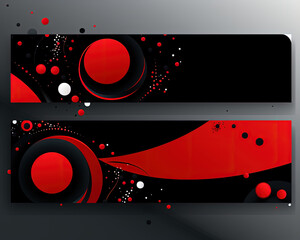 Obraz premium Abstract background with panels in black and red color. Generative AI