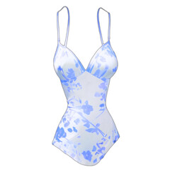blue and white body illustration, generative ai, retro lingerie isolated for design