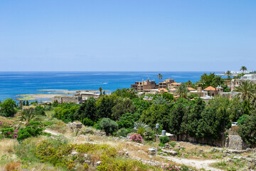Phoenician ruins byblos lebanon old castle coast meditteranean 