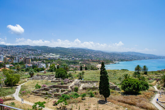 Phoenician ruins byblos lebanon old castle coast meditteranean 