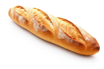 Big french bread illustration on white background. Generative AI
