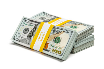 Bundles of 100 US dollars 2013 edition banknotes